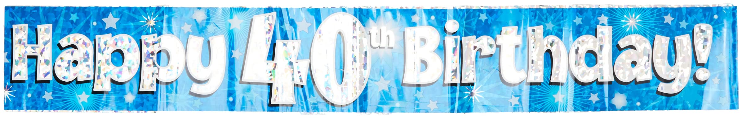 OakTree 9ft Banner Happy 40th Birthday, Blue