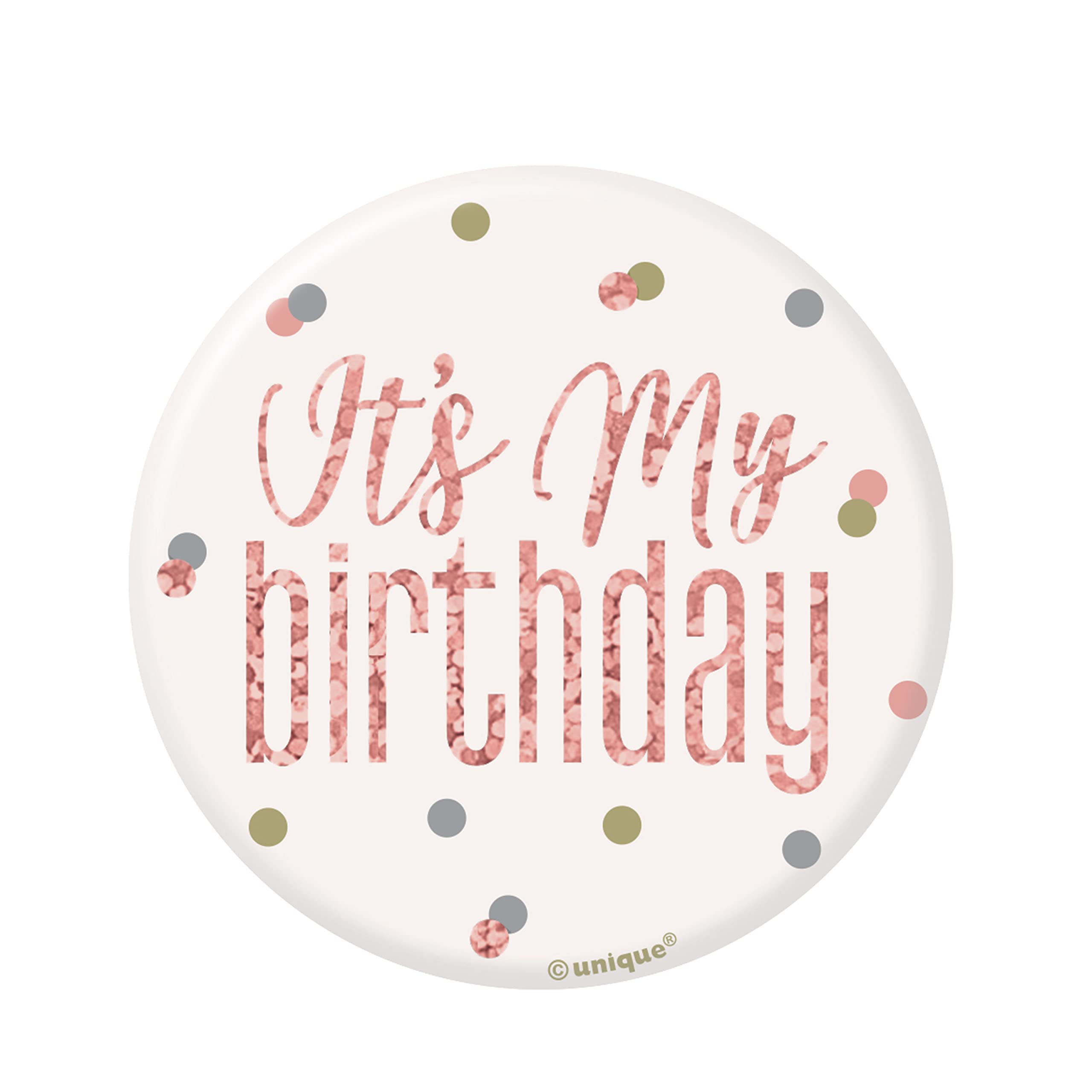 Glamorous Rose Gold Glitz It’s My Birthday Badge (13cm)