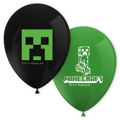 Minecraft Balloons for Children’s Birthday and Theme Party, 85 cm Circumference, Disney Balloons, Theme Party Decoration, Pack of 8