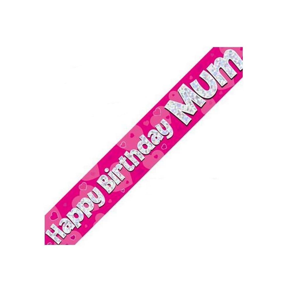 OakTree Happy Birthday Mum Banner, Pink, 9 ft