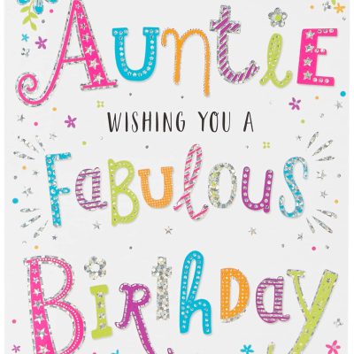 Regal Publishing Modern Birthday Card Auntie – 8 x 6 inches