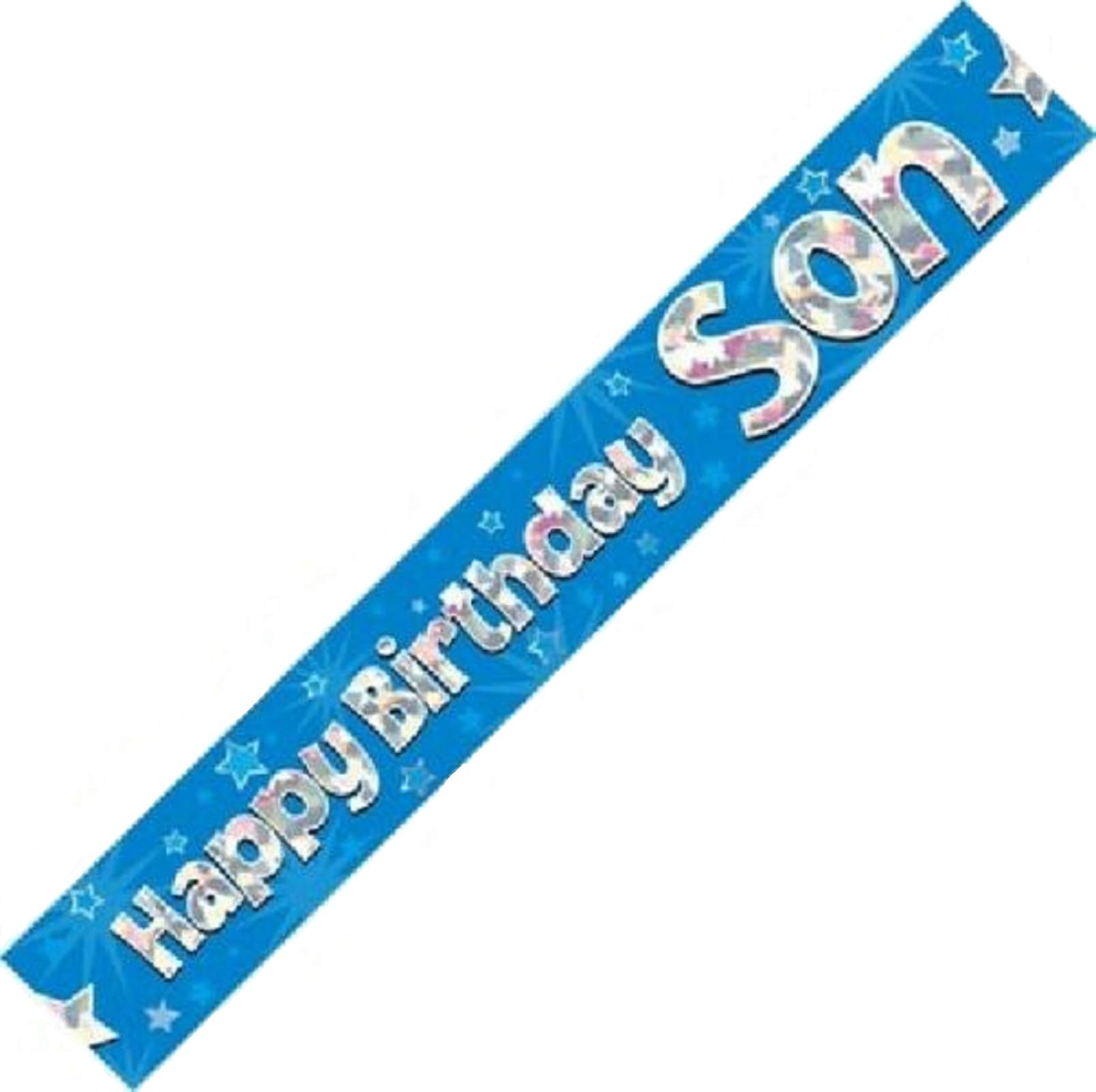 OakTree Happy Birthday Son Banner, Blue, 9 ft