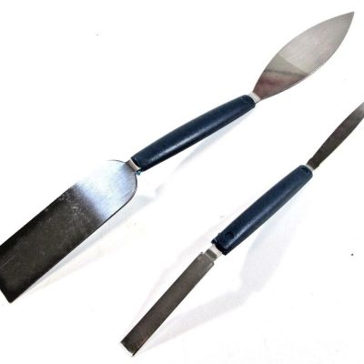 2pc Leaf and Square Small Tool Set Plastic Handles Plaster Filling Work BL017