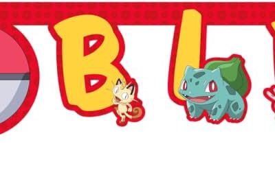 Pokemon FSC Paper Party Letter Happy Birthday Banner