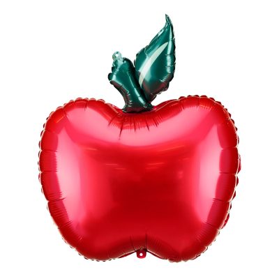 Foil Balloon Apple – Red with Green Leaf – 45 × 57 cm – Helium or Air Filling – School Occasion Decoration