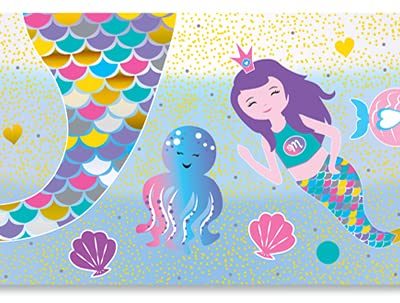 Oaktree 625730 9ft Banner Shimmering Mermaid Birthday Iridescent