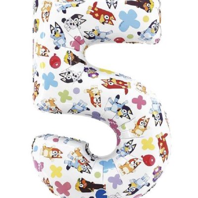 26In Bluey Number 5 Foil Balloon